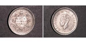 1/2 Rupee Britisch-Indien (1858-1947) Billon Silber Georg VI (1895-1952)