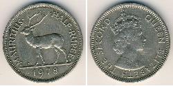 1/2 Rupee Mauritius (1968 - ) Kupfer/Nickel 