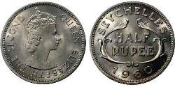 1/2 Rupee Seychellen Kupfer/Nickel Elizabeth II (1926-2022)