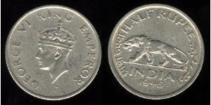 1/2 Rupee Britisch-Indien (1858-1947) Nickel Georg VI (1895-1952)