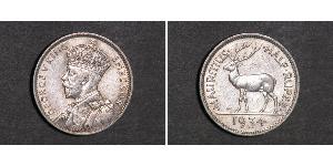 1/2 Rupee Mauricio (1968 - ) Plata Jorge V (1865-1936)