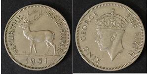 1/2 Rupee Mauritius (1968 - ) Rame/Nichel 