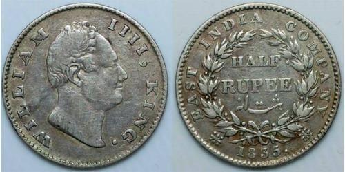 1/2 Rupee Britisch-Indien (1858-1947) Silber Wilhelm IV (1765-1837)