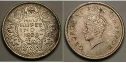 1/2 Rupee Indien Silber 