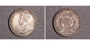 1/2 Rupee British Raj (1858-1947) Silver George V of the United Kingdom (1865-1936)
