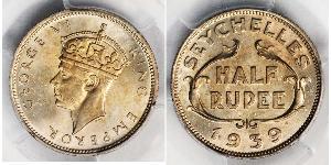 1/2 Rupee Seychelles (1976 - ) Silver George VI (1895-1952)