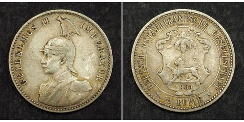 1/2 Rupee German East Africa (1885-1919) 銀 