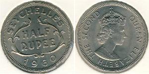 1/2 Rupee 塞舌尔 銅/镍 伊丽莎白二世 (1926-2022)
