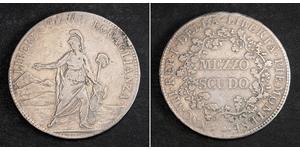 1/2 Scudo États pontificaux (752-1870) Argent 
