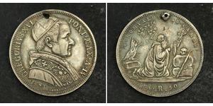 1/2 Scudo / 50 Baiocco Stato Pontificio (752-1870) Argento 