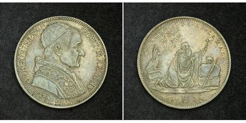 1/2 Scudo / 50 Baiocco Papal States (752-1870) Silver 