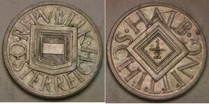 1/2 Shilling Prima repubblica austriaca (1918-1934) Argento 