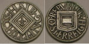 1/2 Shilling 奥地利第一共和国 (1919 - 1934) 銀 