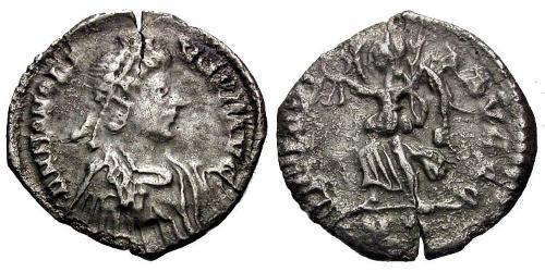1/2 Siliqua Imperio romano de Occidente (285-476) Plata Honorio (384-423)