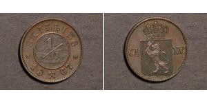 1/2 Skilling Norwegen Kupfer 