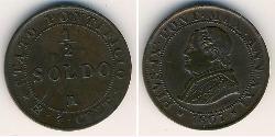 1/2 Soldo Estados Pontificios (752-1870) Cobre Pío IX (1792- 1878)