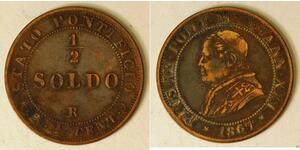 1/2 Soldo Kirchenstaat (752-1870) Kupfer Pius IX (1792- 1878)