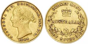 1/2 Sovereign Australien (1788 - 1939) Gold Victoria (1819 - 1901)