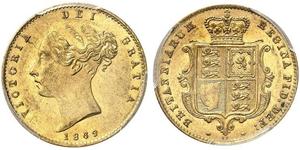 1/2 Sovereign Vereinigtes Königreich von Großbritannien und Irland (1801-1922) Gold Victoria (1819 - 1901)