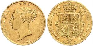 1/2 Sovereign Vereinigtes Königreich von Großbritannien und Irland (1801-1922) Gold Victoria (1819 - 1901)