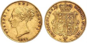 1/2 Sovereign Vereinigtes Königreich von Großbritannien und Irland (1801-1922) Gold Victoria (1819 - 1901)