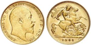 1/2 Sovereign Vereinigtes Königreich von Großbritannien und Irland (1801-1922) Gold Eduard VII (1841-1910)
