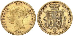 1/2 Sovereign Ôstralie (1788 - 1939) Or Victoria (1819 - 1901)