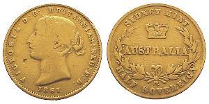 1/2 Sovereign Australia (1788 - 1939) Oro Vittoria (1819 - 1901)