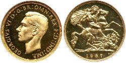 1/2 Sovereign Reino Unido (1922-) Oro Jorge VI (1895-1952)