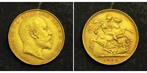 1/2 Sovereign Reino Unido de Gran Bretaña e Irlanda (1801-1922) Oro Eduardo VII (1841-1910)