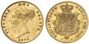 1/2 Sovereign Reino Unido de Gran Bretaña e Irlanda (1801-1922) Oro Victoria (1819 - 1901)