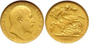 1/2 Sovereign Reino Unido de Gran Bretaña e Irlanda (1801-1922) Oro Eduardo VII (1841-1910)