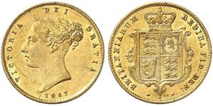 1/2 Sovereign Reino Unido de Gran Bretaña e Irlanda (1801-1922) Oro Victoria (1819 - 1901)