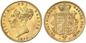 1/2 Sovereign Reino Unido de Gran Bretaña e Irlanda (1801-1922) Oro Victoria (1819 - 1901)