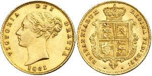 1/2 Sovereign 大不列颠及爱尔兰联合王国 (1801 - 1922) 金 维多利亚 (英国君主)