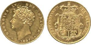 1/2 Sovereign 大不列颠及爱尔兰联合王国 (1801 - 1922) 金 喬治四世 (1762-1830)