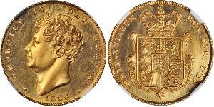 1/2 Sovereign 大不列颠及爱尔兰联合王国 (1801 - 1922) 金 喬治四世 (1762-1830)