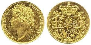 1/2 Sovereign 大不列颠及爱尔兰联合王国 (1801 - 1922) 金 喬治四世 (1762-1830)