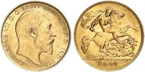 1/2 Sovereign 大不列颠及爱尔兰联合王国 (1801 - 1922) 金 爱德华七世 (1841-1910)