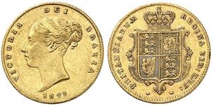 1/2 Sovereign 大不列颠及爱尔兰联合王国 (1801 - 1922) 金 维多利亚 (英国君主)