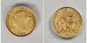 1/2 Sovereign 大不列颠及爱尔兰联合王国 (1801 - 1922) 金 维多利亚 (英国君主)