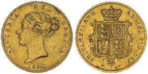 1/2 Sovereign 大不列颠及爱尔兰联合王国 (1801 - 1922) 金 维多利亚 (英国君主)