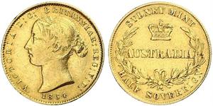 1/2 Sovereign 澳大利亚 金 维多利亚 (英国君主)