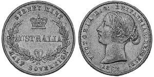 1/2 Sovereign 澳大利亚 金 维多利亚 (英国君主)