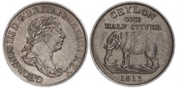 1/2 Stiver Sri Lanka / Vereinigtes Königreich von Großbritannien und Irland (1801-1922) Kupfer Georg III (1738-1820)