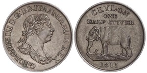 1/2 Stiver Sri Lanka / Vereinigtes Königreich von Großbritannien und Irland (1801-1922) Kupfer Georg III (1738-1820)