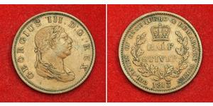 1/2 Stiver Vereinigtes Königreich von Großbritannien und Irland (1801-1922) Kupfer Georg III (1738-1820)