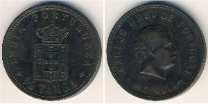 1/2 Tanga Inde portugaise (1510-1961) Cuivre Charles I de Portugal (1863-1908)