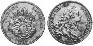 1/2 Thaler Elettorato di Baviera (1623 - 1806) Argento Massimiliano III di Baviera(1727 – 1777)