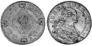 1/2 Thaler Principato di Ansbach (1398–1792) Argento Cristiano Federico di Brandeburgo-Ansbach(1736 – 1806)